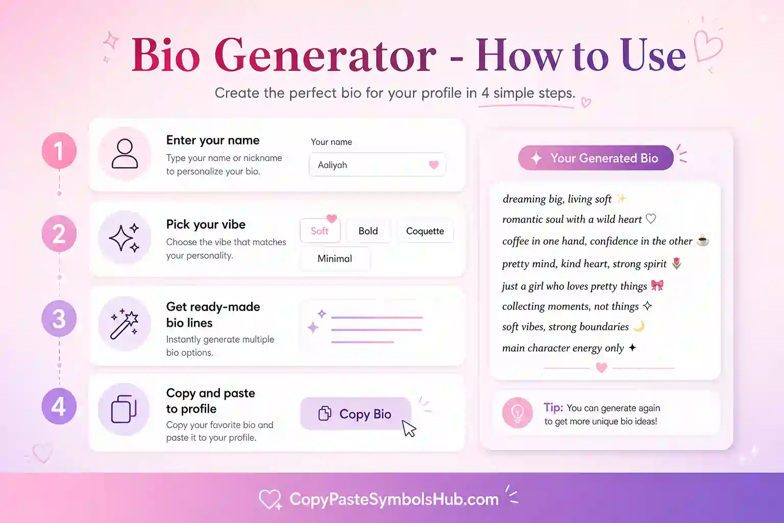 Bio generator copy and paste tool step by step guide