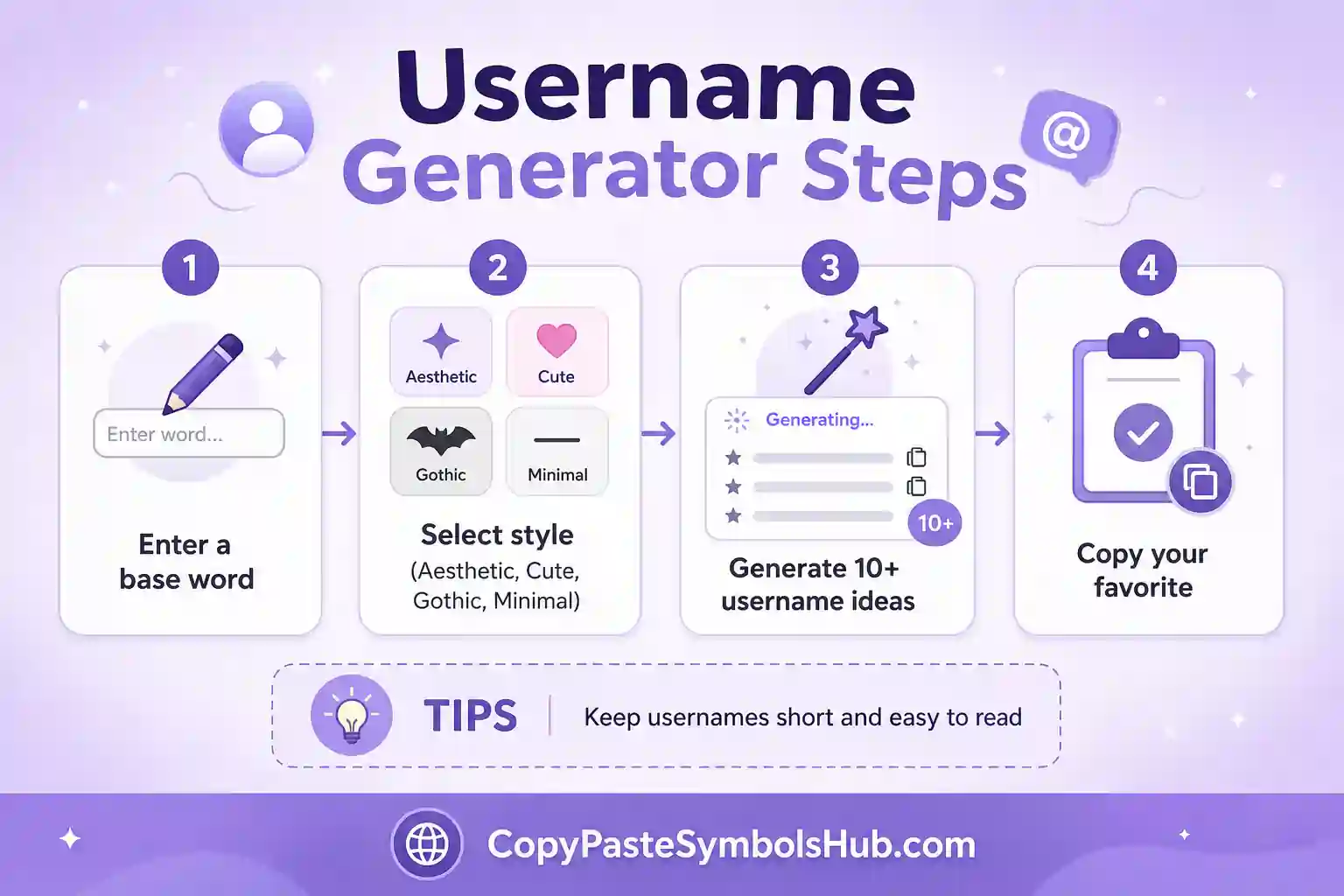 Username generator copy and paste steps enter word pick style