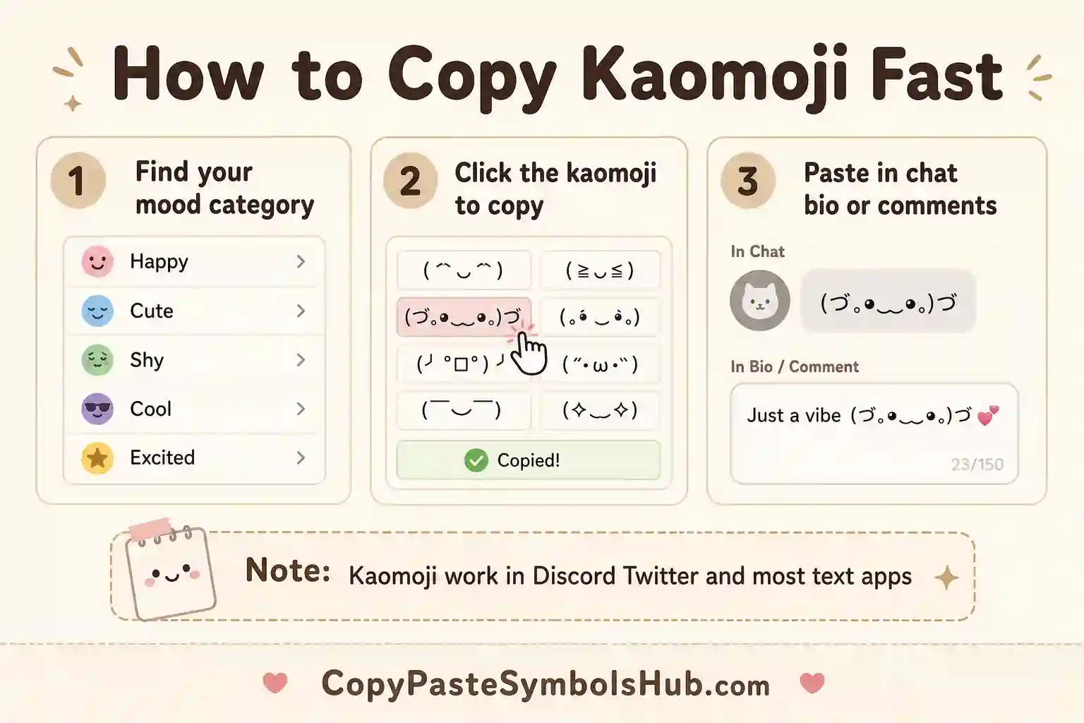 Kaomoji copy paste quick guide to copy Japanese text faces fast